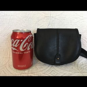 Liz Claiborne Mini Black Leather Crossbody Belt Bag